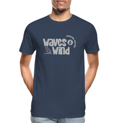 Männer Premium Bio T-Shirt -waves & wind- - Navy