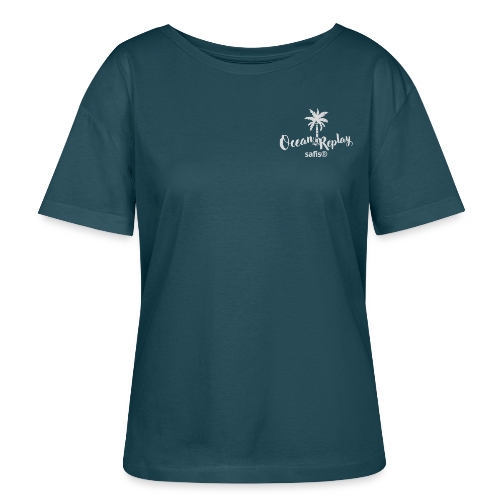 safis® Windsurfer Frauen Bio-T-Shirt -Ocean replay- - Dunkles Petrol