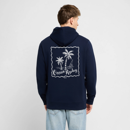 Unisex Bio-Hoodie Cruiser -Ocean Replay- - Navy