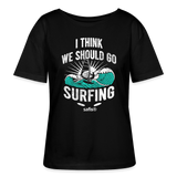 Windsurfing Relaxed Rundhals Frauen Bio-T-Shirt SERENA -surfing- - Schwarz safis®