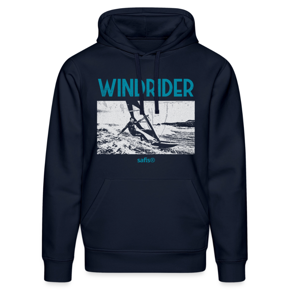 Surf Hoodie Herren safis® -Windrider- Unisex Bio-Hoodie DRUMMER - French Navy