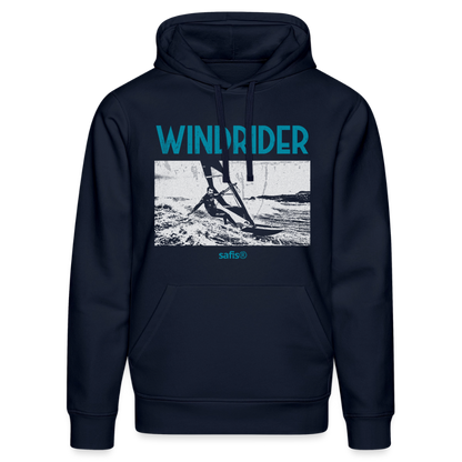 Surf Hoodie Herren safis® -Windrider- Unisex Bio-Hoodie DRUMMER - French Navy