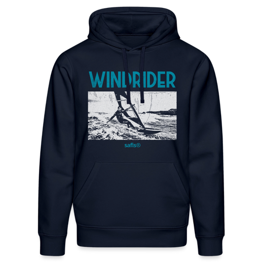 Surf Hoodie Herren safis® -Windrider- Unisex Bio-Hoodie DRUMMER - French Navy