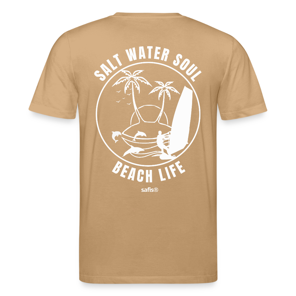safis® Windsurf Unisex Bio-T-Shirt CREATOR -salt water soul- - Karamell 