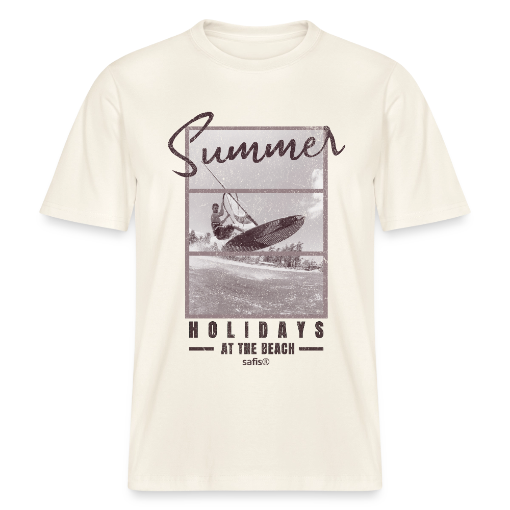 safis Windsurf T-Shirt -holidays- RELAXED FIT Unisex Organic T-Shirt - Naturweiß 