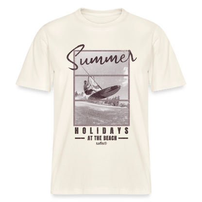 safis Windsurf T-Shirt -holidays- RELAXED FIT Unisex Organic T-Shirt - Naturweiß 
