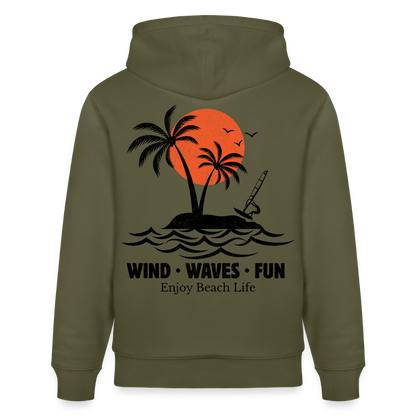 Unisex Bio-Hoodie CRUISER -enjoy life- - Khaki Grün