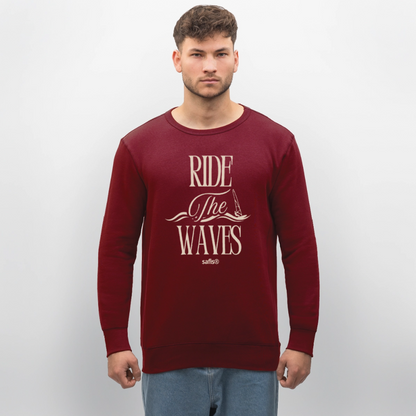 Unisex Bio-Sweatshirt ROLLER -ride the waves- - Burgunderrot