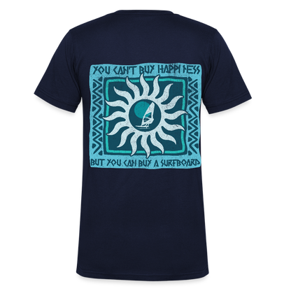 Männer Bio-T-Shirt mit V-Ausschnitt -buy happyness- - Navy