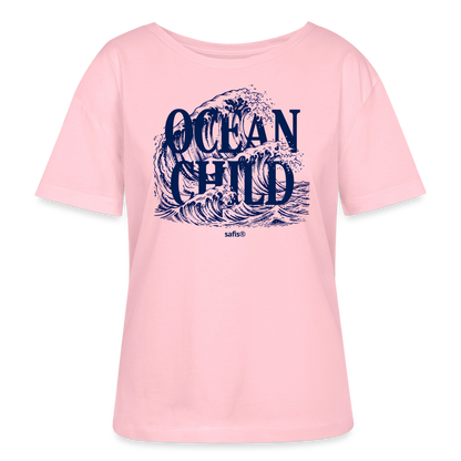 Relaxed Rundhals Frauen Bio-T-Shirt -ocean child- - Hellrosa