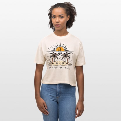 Frauen Boxy Bio-T-Shirt -better life- - Natur