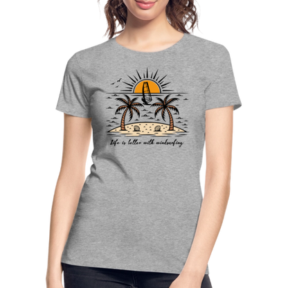 Frauen Premium Bio T-Shirt -better life- - Grau meliert