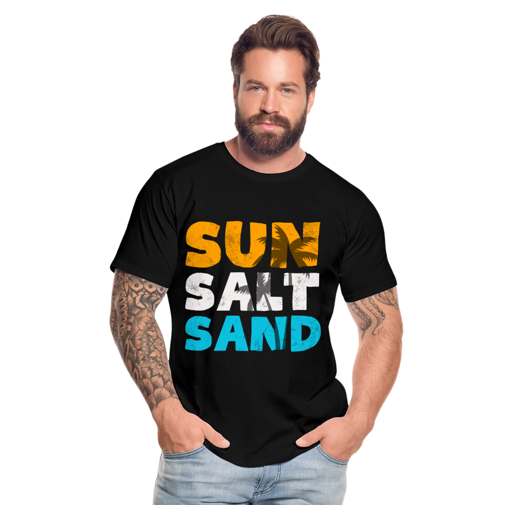 Männer Premium Bio T-Shirt -sun salt sand- - Schwarz