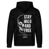 safis® Windsurf Shirt -wild and free- Unisex Bio-Hoodie DRUMMER - Schwarz