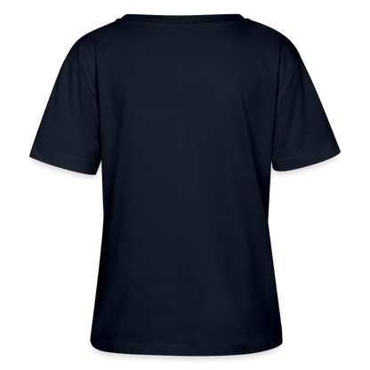 Relaxed Rundhals Frauen Bio-T-Shirt --salt water soul- - Navy