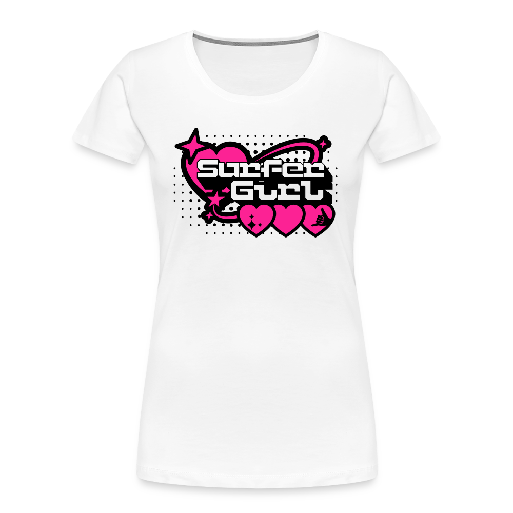 Frauen Premium Bio T-Shirt -surfer girl- - Weiß