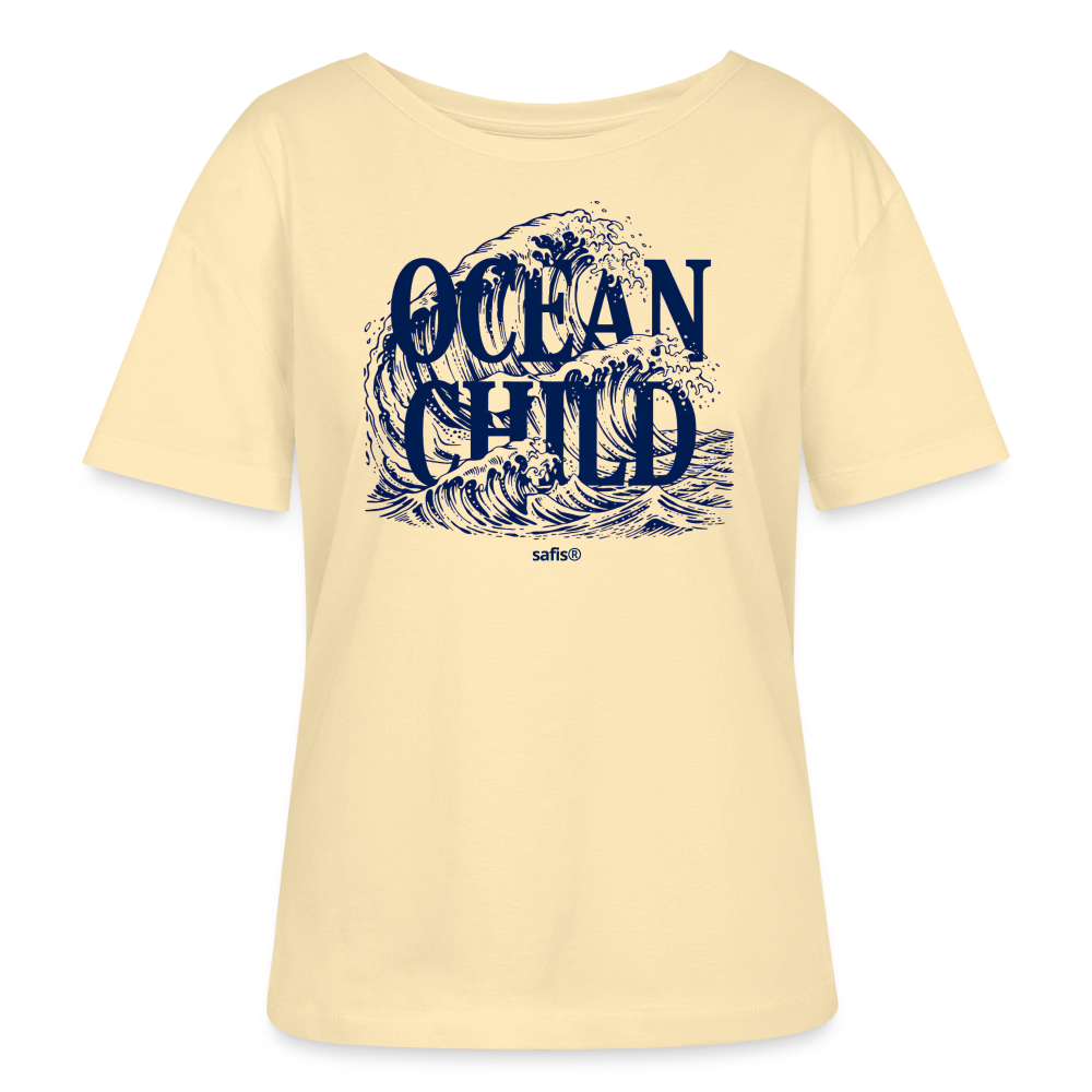 Relaxed Rundhals Frauen Bio-T-Shirt -ocean child- - Creme
