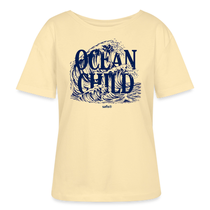 Relaxed Rundhals Frauen Bio-T-Shirt -ocean child- - Creme