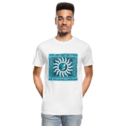 Männer Premium Bio T-Shirt -buy happiness- - Weiß