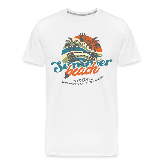 Männer Premium Bio T-Shirt -summer beach- - Weiß