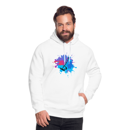 Unisex Bio-Hoodie -Farbklecks- - Weiß