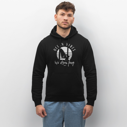 Unisex Bio-Hoodie DRUMMER -ocean vibes sunset- - Schwarz