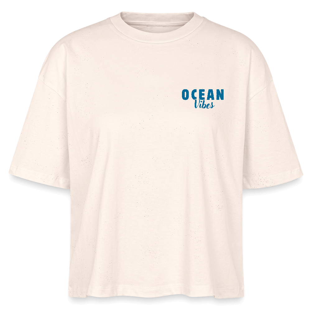 Frauen Boxy Bio-T-Shirt Nova -happiest- - Weißgrau