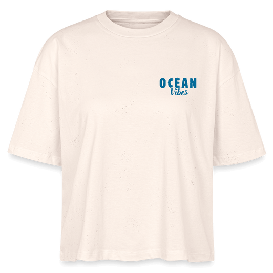Frauen Boxy Bio-T-Shirt Nova -happiest- - Weißgrau