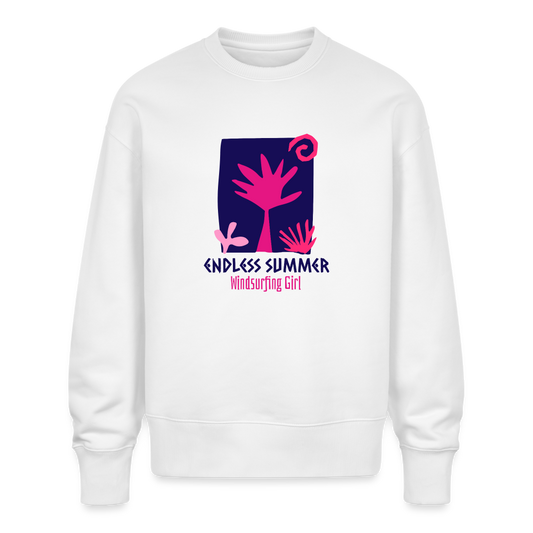 Unisex Oversize Bio Pullover -endless summer- - Weiß