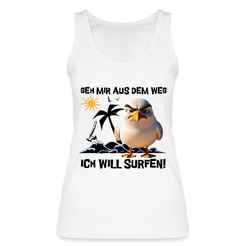 Frauen Bio Tank Top -ich will surfen- - Weiß