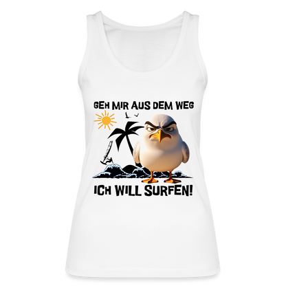 Frauen Bio Tank Top -ich will surfen- - Weiß