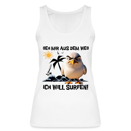 Frauen Bio Tank Top -ich will surfen- - Weiß