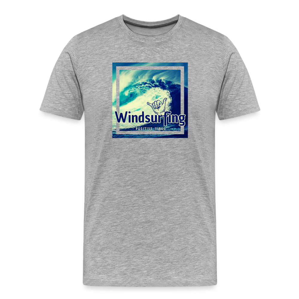 Männer Premium Bio T-Shirt -positive vibes- - Grau meliert