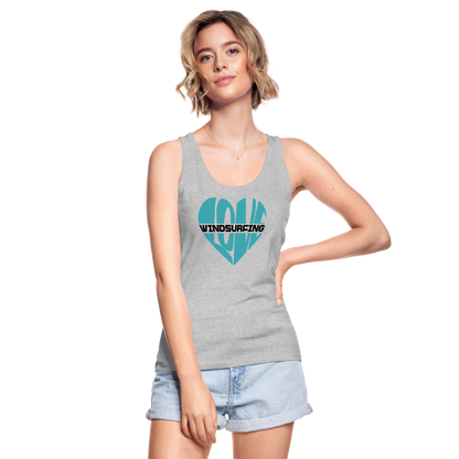 Frauen Bio Tank Top -Herz- - Grau meliert