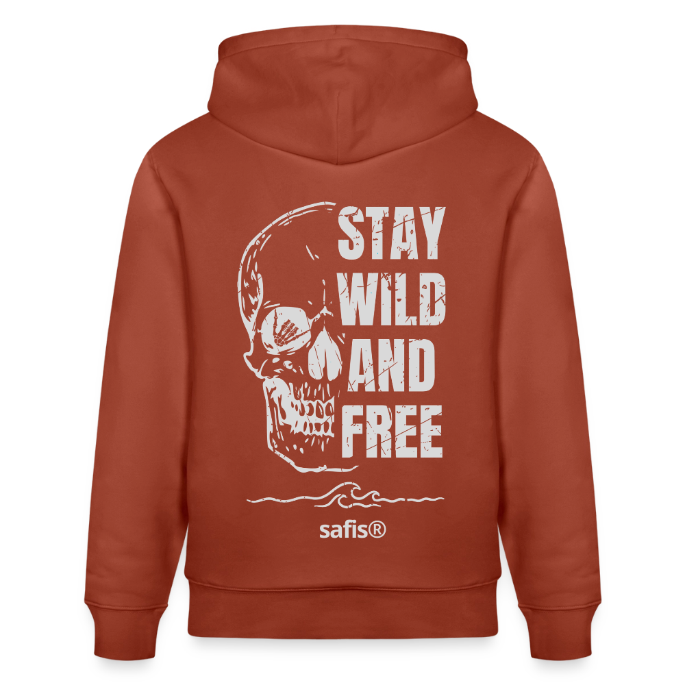 safis® Windsurfkleidung -wild and free- Unisex Bio-Hoodie CRUISER - Terrakotta