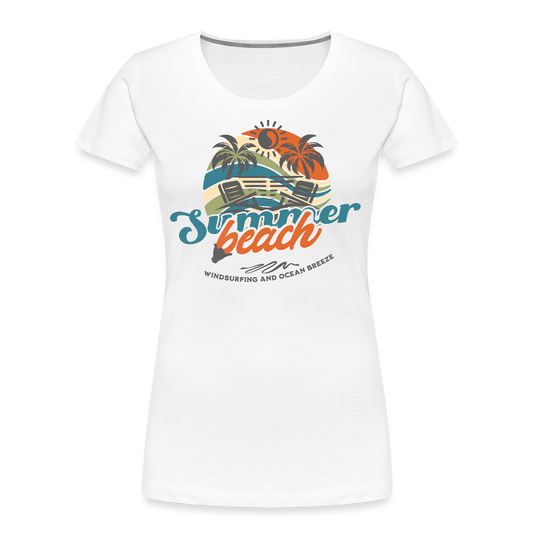 Frauen Premium Bio T-Shirt -summer beach- - Weiß