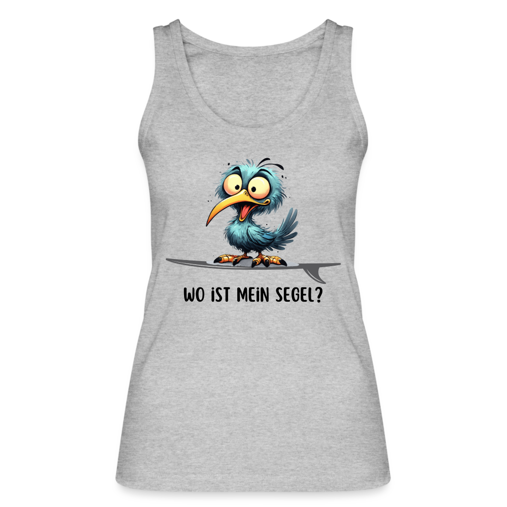 Frauen Bio Tank Top -Wo ist mein Segel?- - Grau meliert