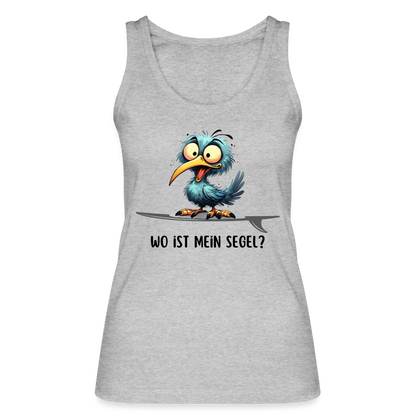 Frauen Bio Tank Top -Wo ist mein Segel?- - Grau meliert