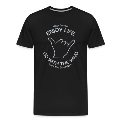 Männer Premium Bio T-Shirt -enjoy life- - Schwarz