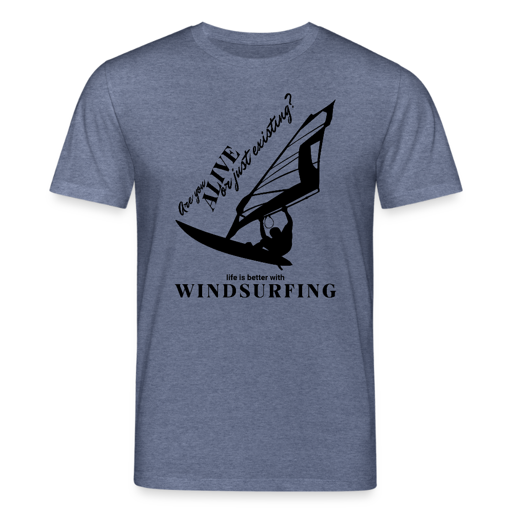 T Shirt Windsurf CREATOR -are you alive- - Dunkelblau meliert
