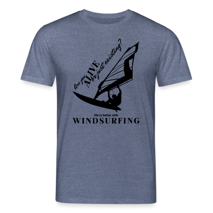 T Shirt Windsurf CREATOR -are you alive- - Dunkelblau meliert