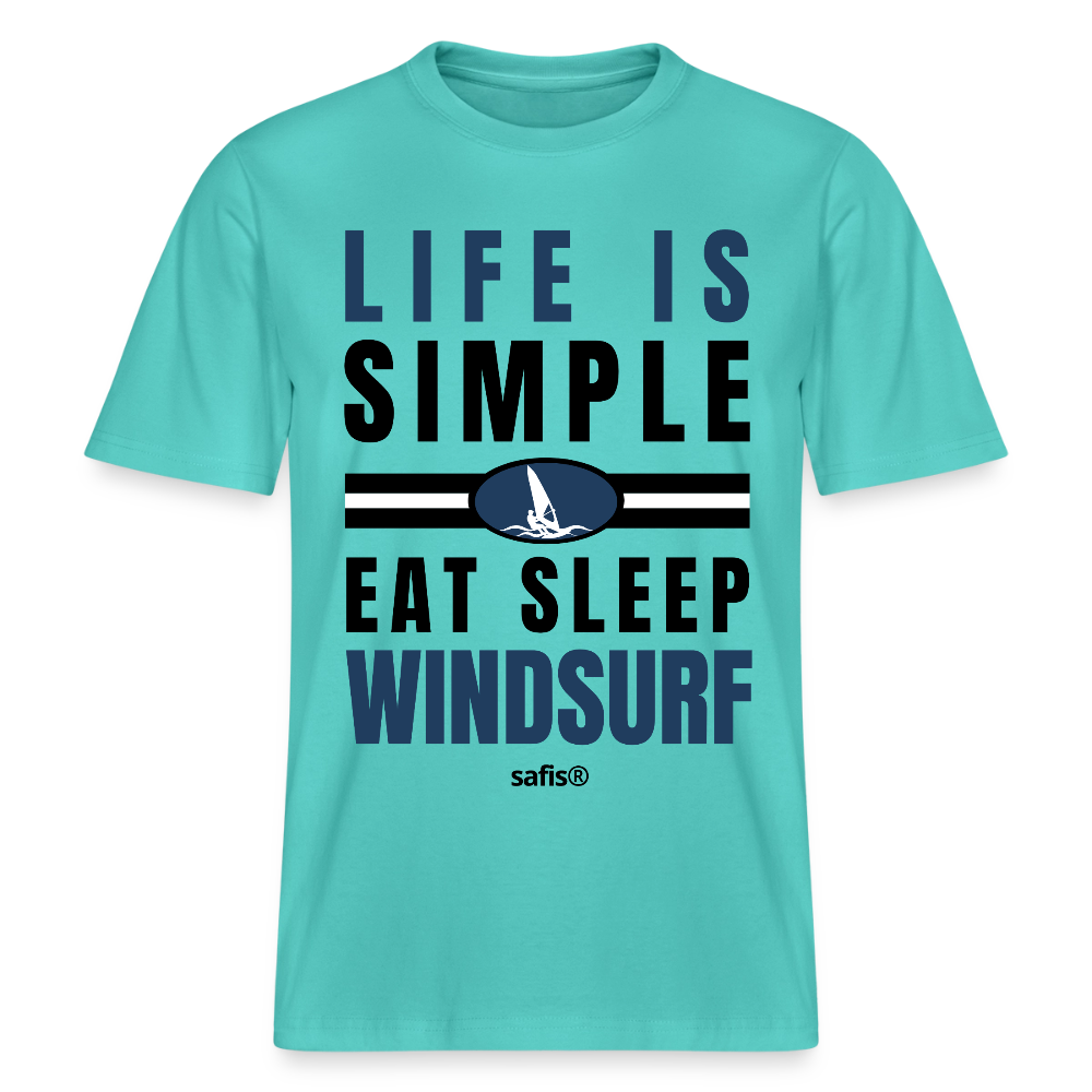 Surfshirt Männer safis  -eat sleep windsurf- Relaxed Fit Unisex Bio-T-Shirt - Poolblau