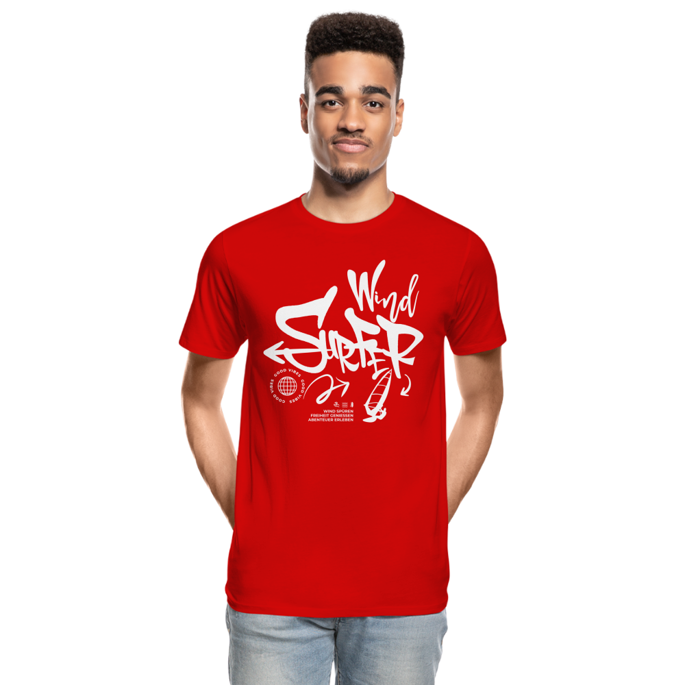 Männer Premium Bio T-Shirt -good vibes- - Rot