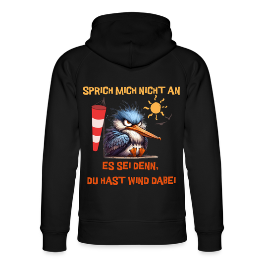 Unisex Bio-Hoodie -sprich mich nicht an- - Schwarz