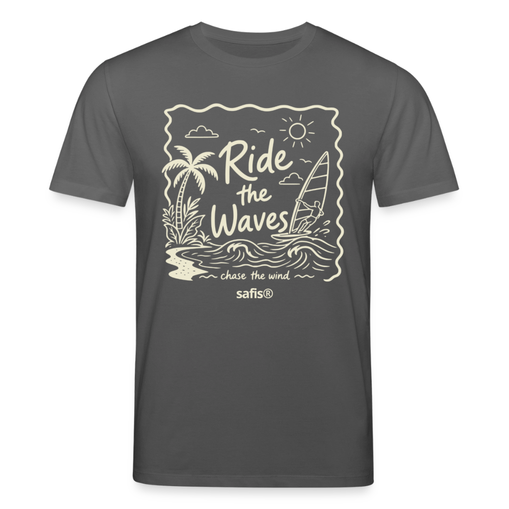 safis Windsurf T-Shirt Männer -ride the waves- - Anthrazit
