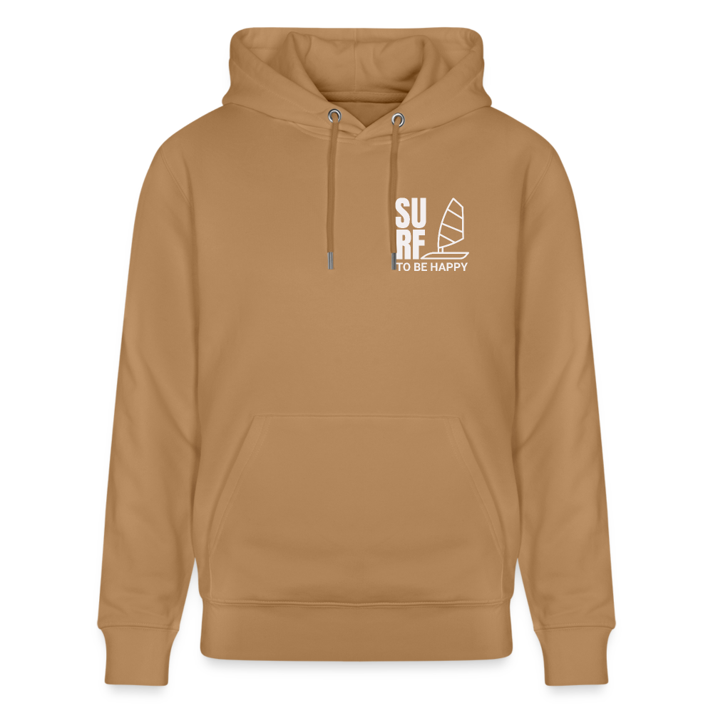 Unisex Bio-Hoodie CRUISER -surf to be happy- - Latte