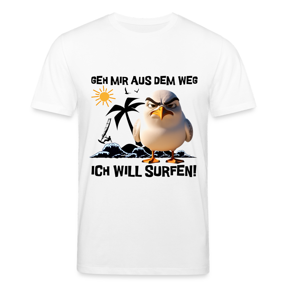 Männer Bio-T-Shirt -ich will surfen- - Weiß