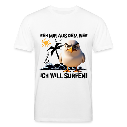 Männer Bio-T-Shirt -ich will surfen- - Weiß