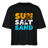 Frauen Boxy Bio-T-Shirt -sun salt sand- - Schwarz