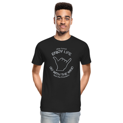 Männer Premium Bio T-Shirt -enjoy life- - Schwarz